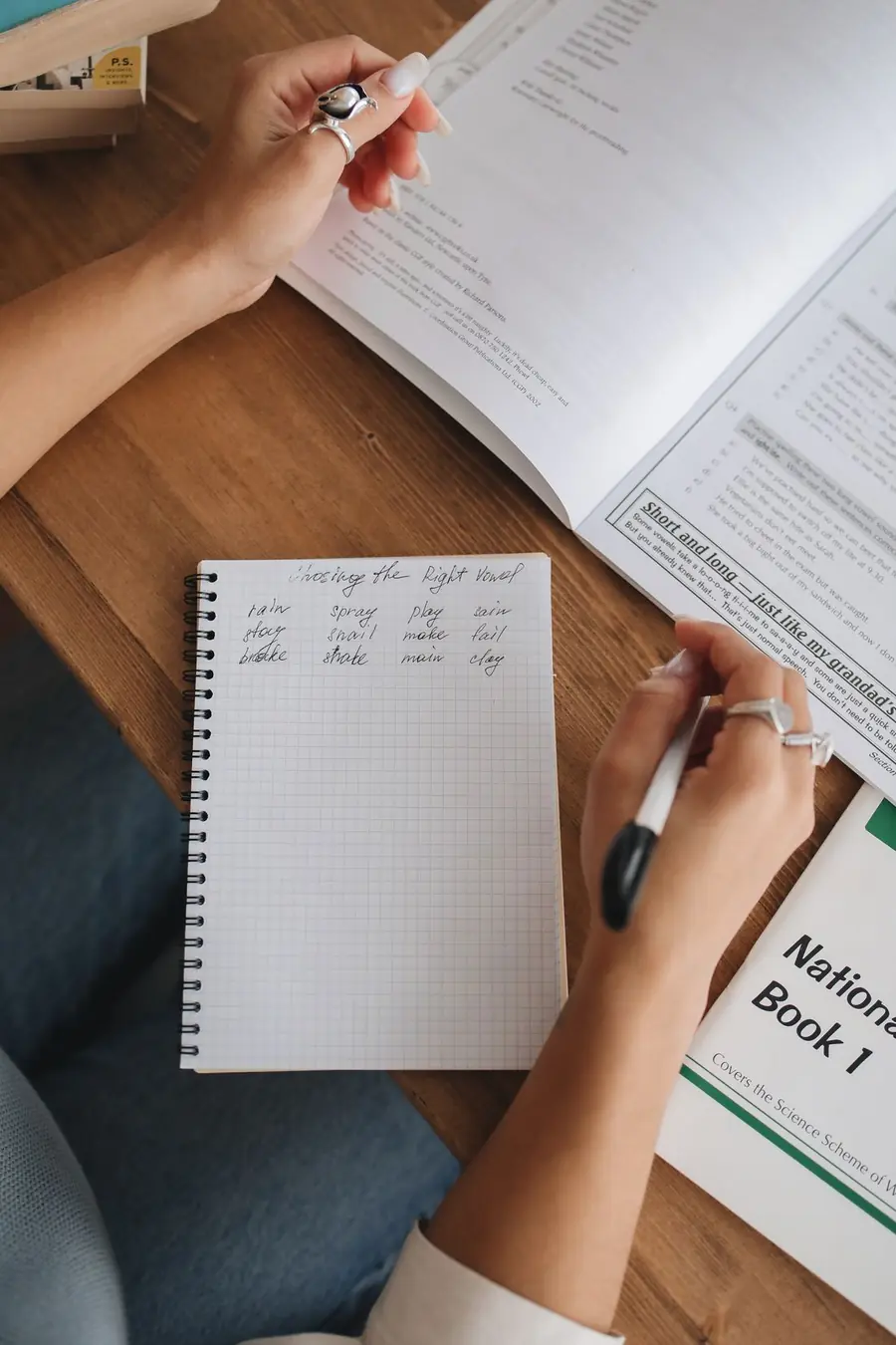 Cuaderno con un plan de estudio